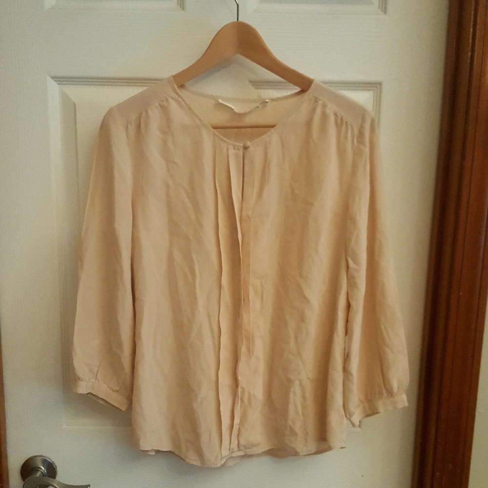 NWOT Max Studio 100% Silk Blush Blouse